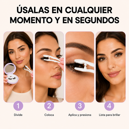 Pestañas Magnéticas Reutilizables Efecto 3D
